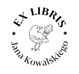 Ptaszek - wzór ex libris Exlibris wzór ptaszek