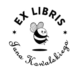 Pszczoła w pionie - wzór ex libris Exlibris wzór pszczoła w pionie