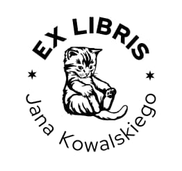 Kot - wzór ex libris Exlibris wzór kot