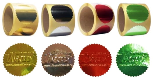 Naklejki do suchych stempli w 4 kolorach