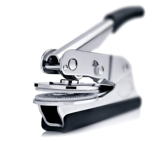 Urządzenie do tłoczenia suchych stempli marki Colop